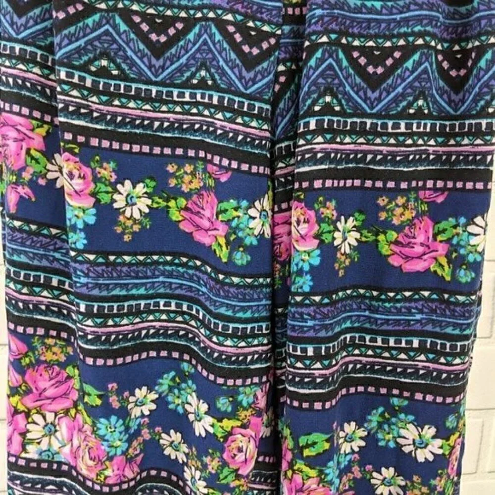 Tween Scene Blue and Pink Floral/Tribal Joggers 5/6 Girls‎